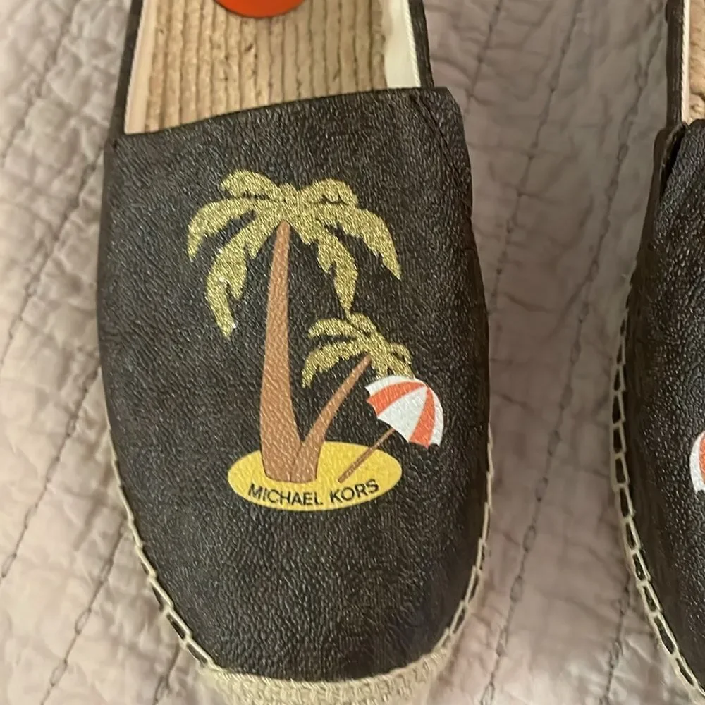 Michael Kors Palm Tree Espadrille Loafers Size 10